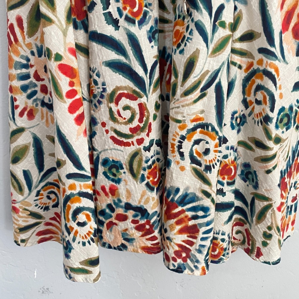 Stella Forest Midi Skirt Waist Size 28 Small Multicolor Floral Tie Dye Cotton - Picture 5 of 10